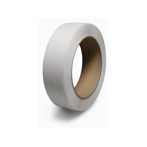 White polypropylene PP strapping tape ø406 mm