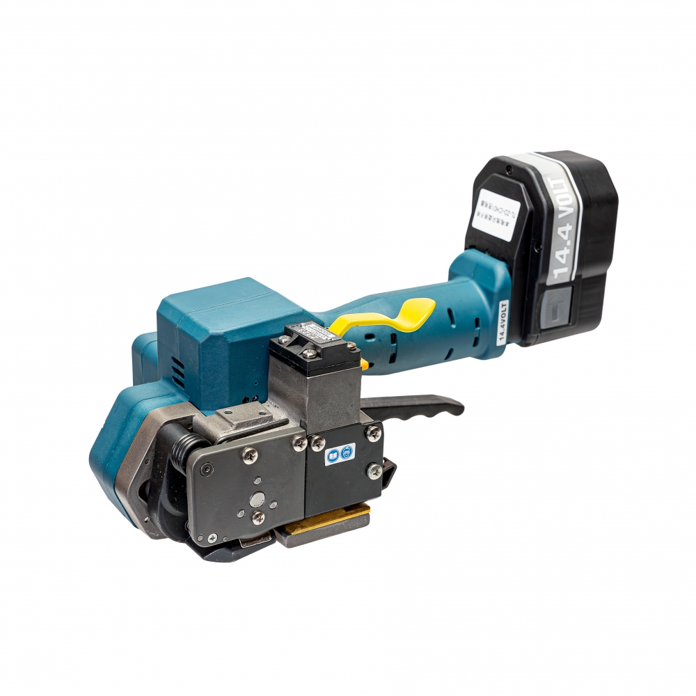 Battery strapping tool for PP/PET 12–19 mm