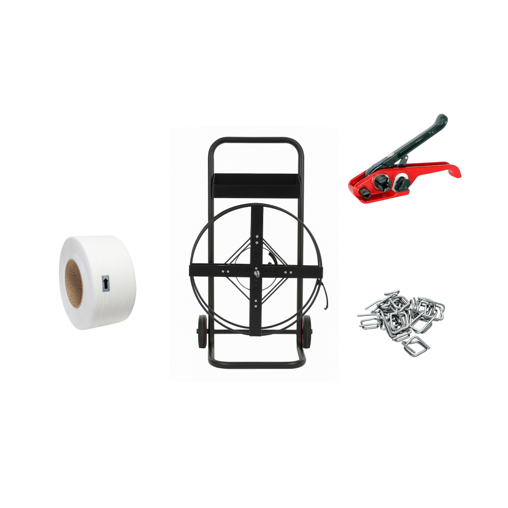 PP/PET strapping kit, 12 mm, with H-19 tensioner and CB-4 buckles