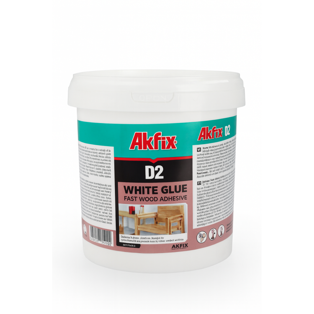 Akfix D2 balti klijai medienai, 1kg