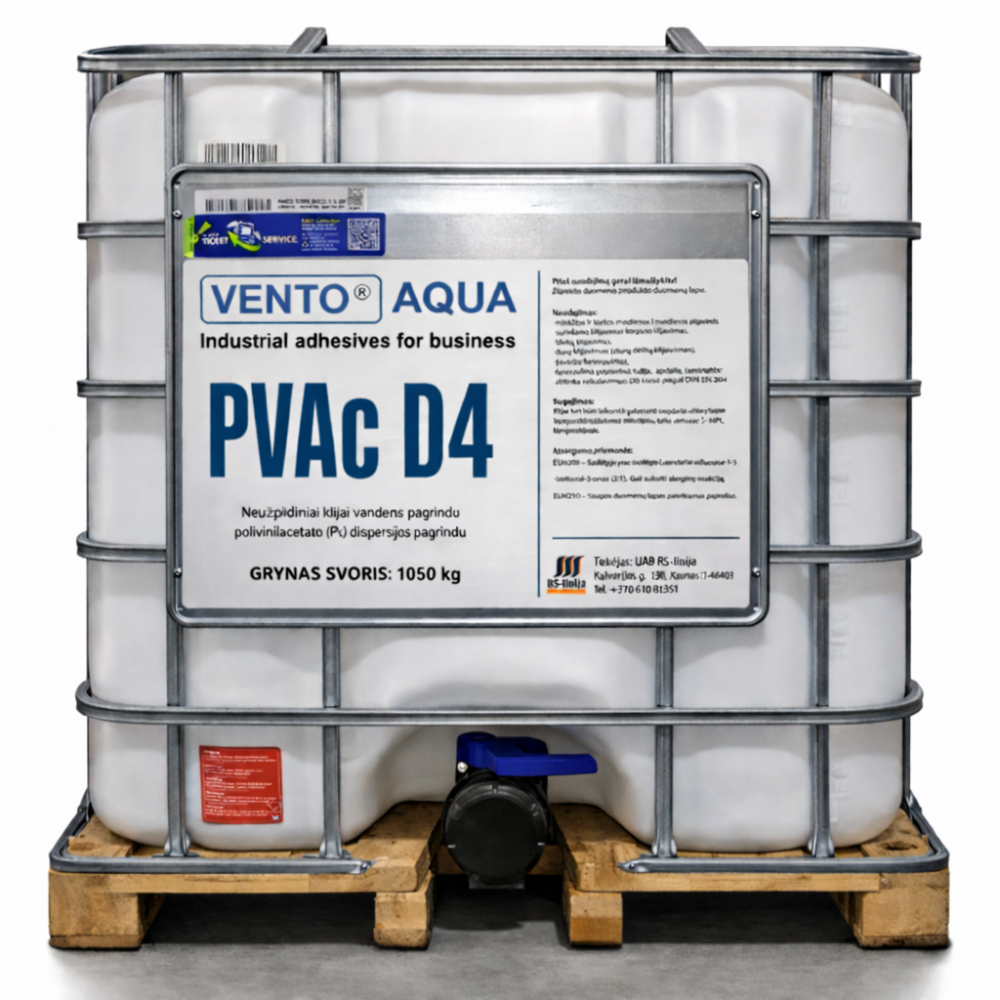 Vento Aqua PVA D4 Wood Adhesive, 1050 kg (IBC)