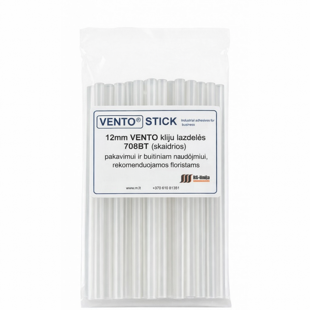 VENTO Stick 708BT Transparent 12mm hot melt glue sticks / glue rods
