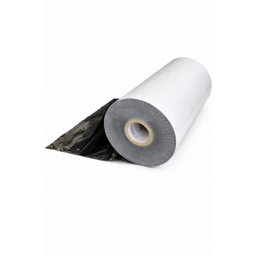Dvispalvė apsauginė PE plėvelė 500mm×500m, juoda/balta