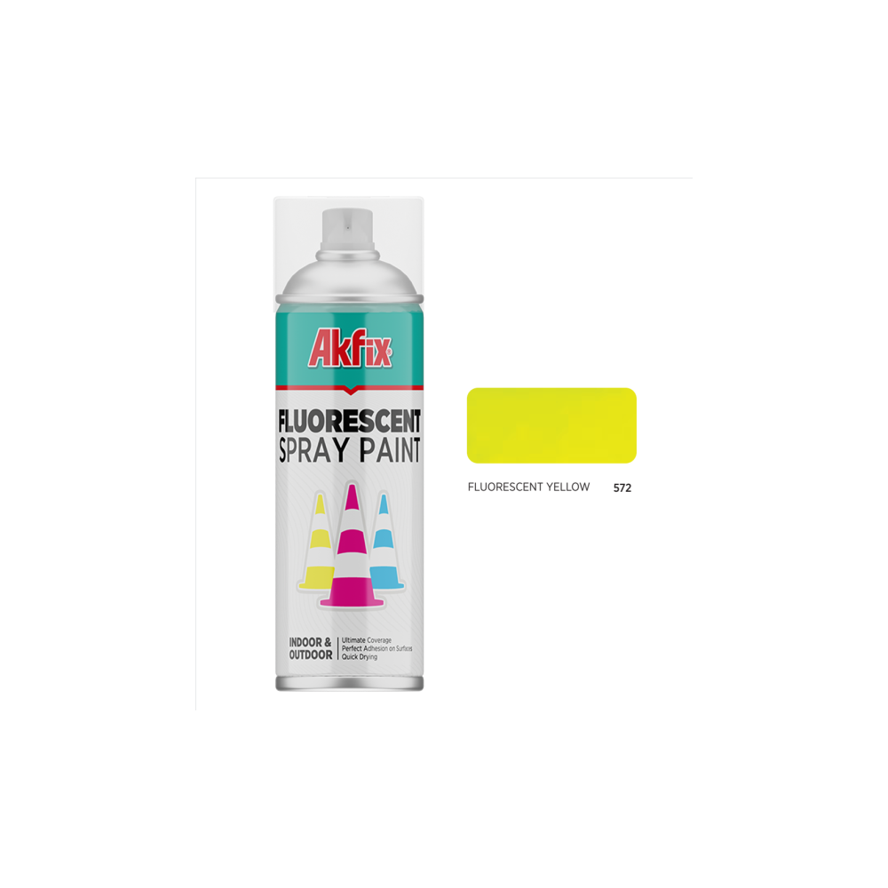 Akfix fluorescent spray paint, yellow 400ml