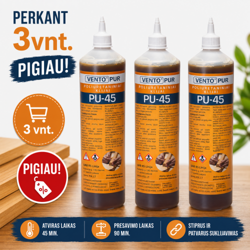 VENTO PUR Polyurethane Adhesive PU-45min, 3x1kg