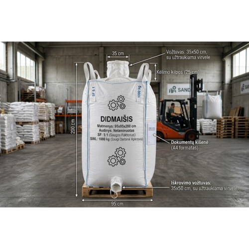 FIBC bulk bag 95×95×200cm – 1000kg