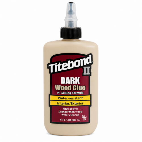 Titebond II Dark Wood Glue, 237ml – water-resistant wood glue for dark wood and veneer
