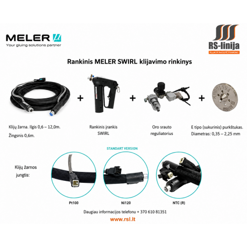 MELER SWIRL (MM-ND-E) 4.8M Adhesive Application Kit, PT100 Connector