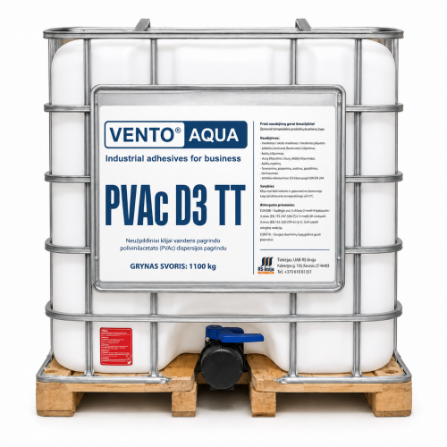 Klijai medienai VENTO Aqua PVA D3 TT, 1100kg (IBC)