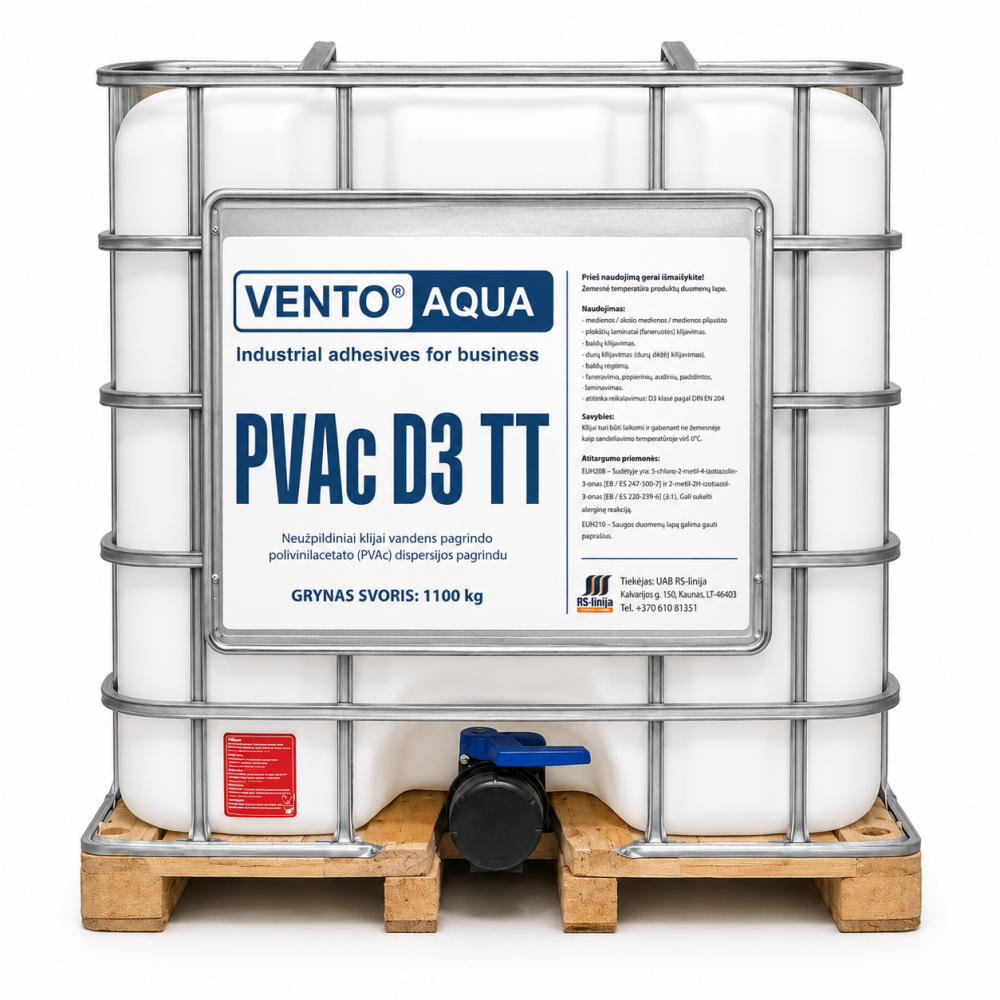 VENTO Aqua PVA D3 TT Wood Adhesive, 1100 kg (IBC)
