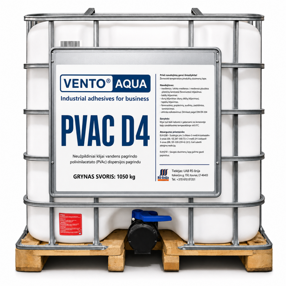 Klijai medienai VENTO Aqua PVA D4 1050kg (IBC)