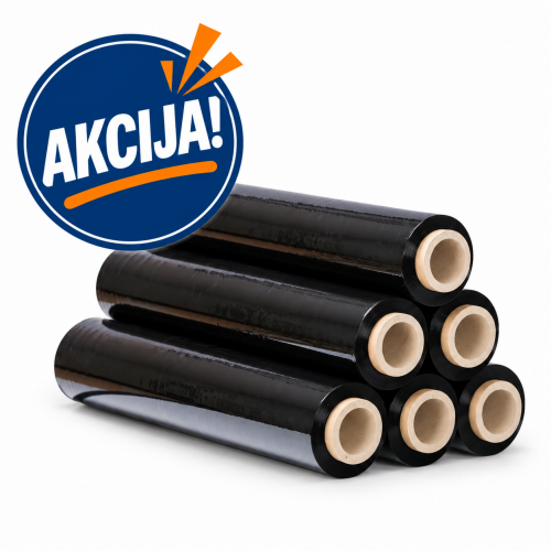 Stretch film 450mm/17mic/200m black