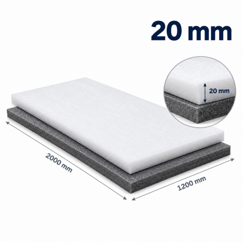 Polyethylene foam sheets 20mm 1.2x2m white