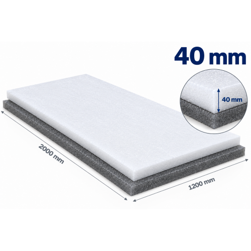 Polyethylene foam sheets 40mm 1.2x2m white