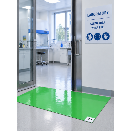 Multilayer adhesive medical mat 115×45cm, green, 30pcs