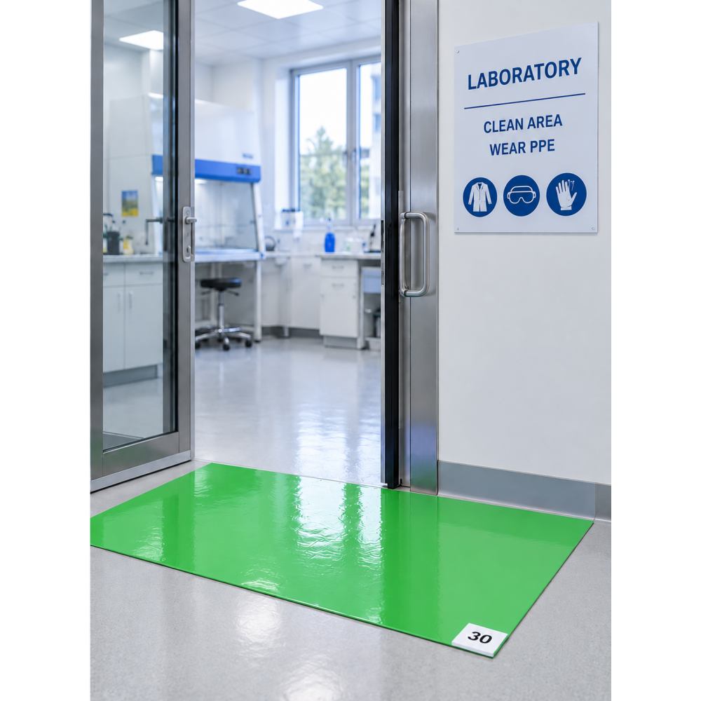 Multilayer adhesive medical mat 115×45cm, green, 30pcs