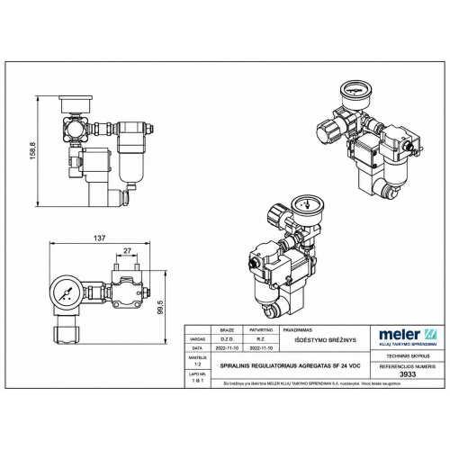 MELER air flow regulator assembly for SWIRL application, 24 V DC (29000012)