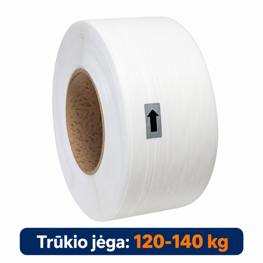 Polypropylene PP strapping tape 12x0,55x3000/200 whiteUP