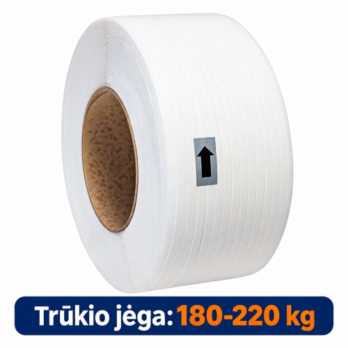 Polipropileninė PP rišimo juosta 15x0,8x1500m/ 200 balta